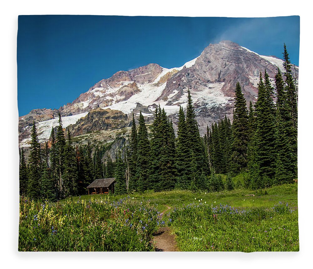 Mount Rainier National Park Fleece Blanket featuring the photograph Worth the Effort-2 by Doug Scrima