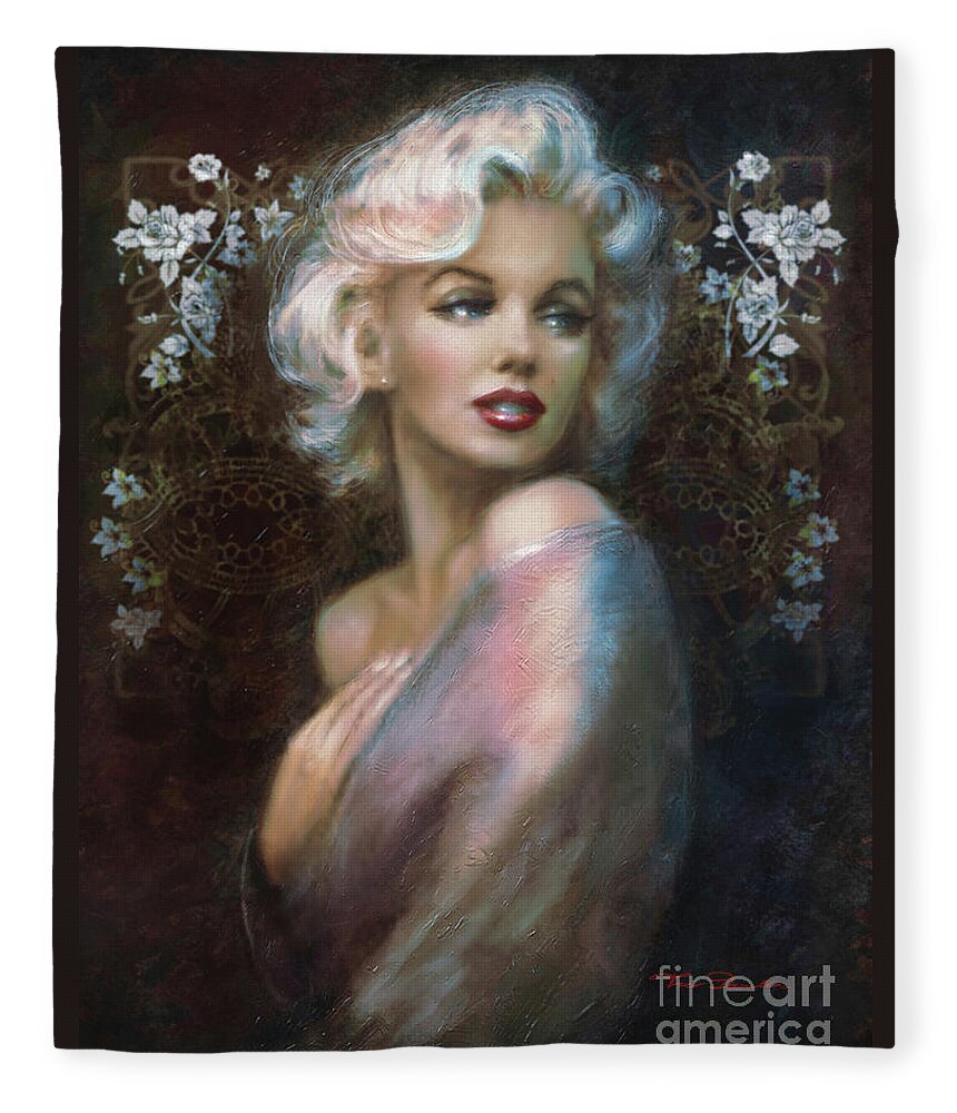 Marilynmonroe Fleece Blanket featuring the painting WW Classic Times by Theo Danella
