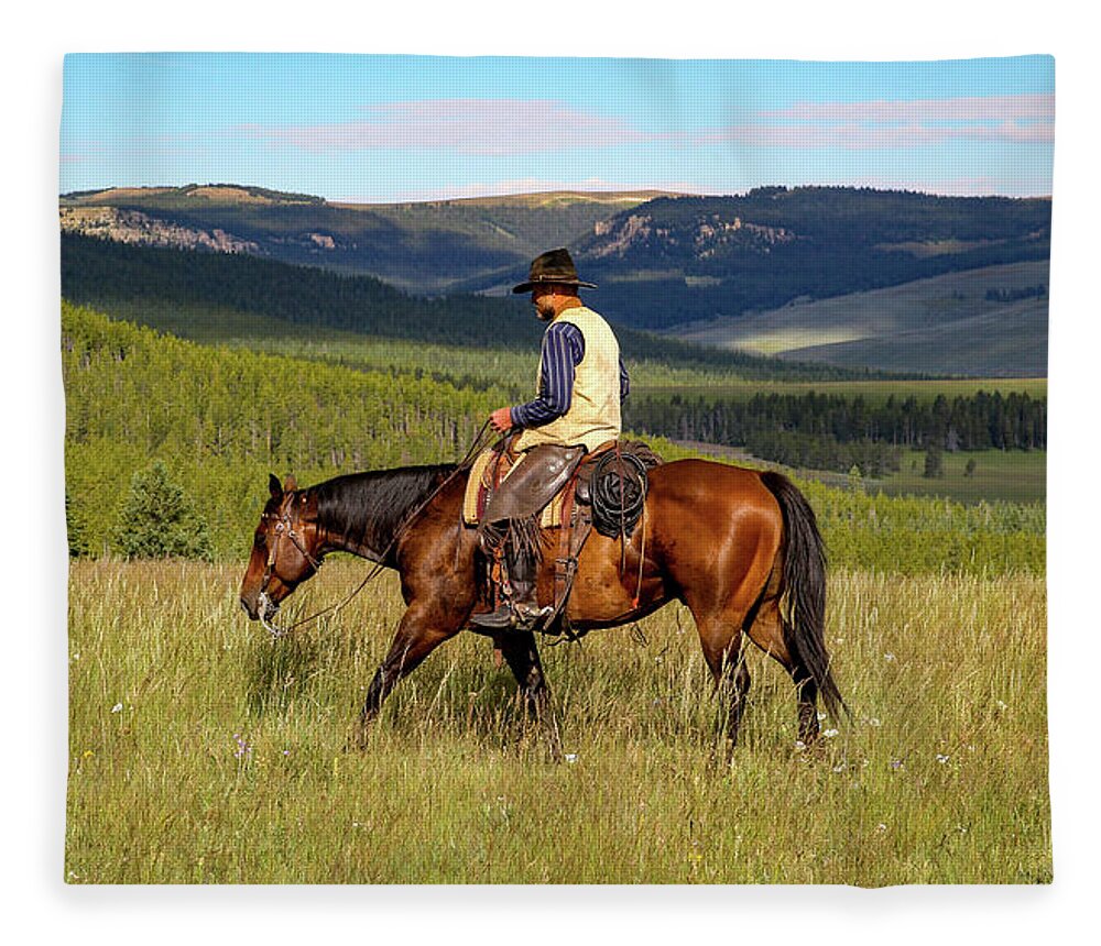 Wyoming Landscape Fleece Blanket featuring the photograph Wyoming Summer by Diane Bohna