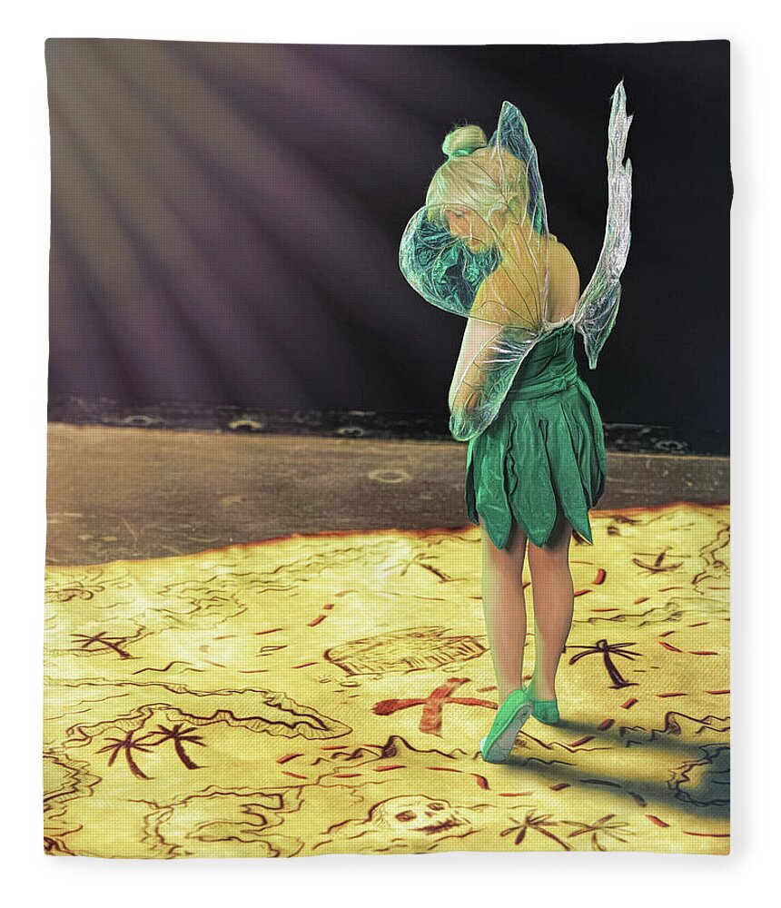 Fairy Fleece Blanket featuring the digital art X Marks the Spot by Brad Barton