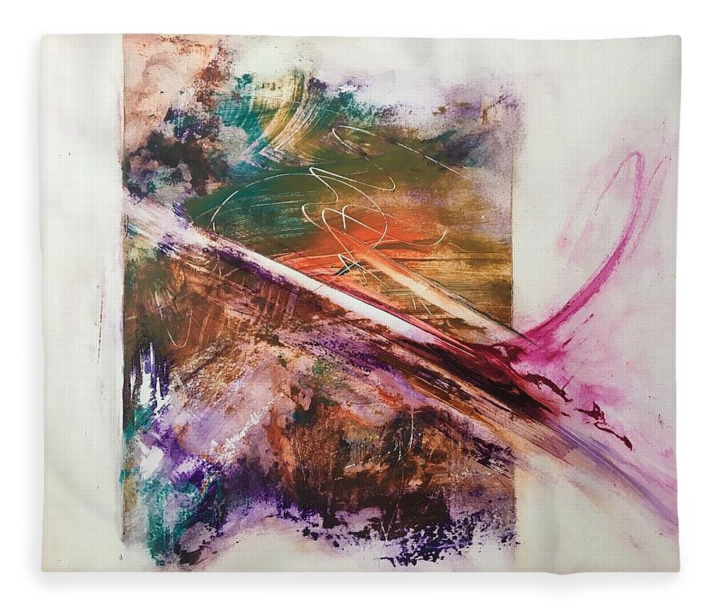Abstract Art Fleece Blanket featuring the painting Yakuza II by Rodney Frederickson