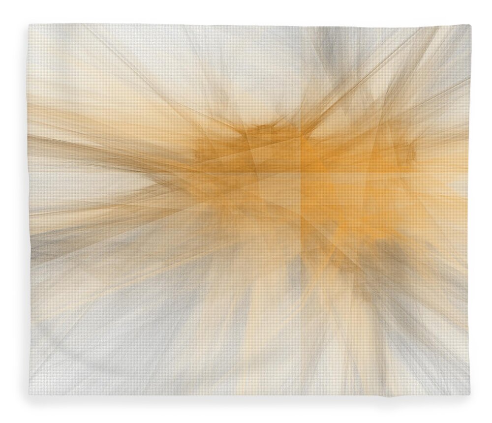Rick Drent Fleece Blanket featuring the digital art Yellow Chrystalene by Rick Drent