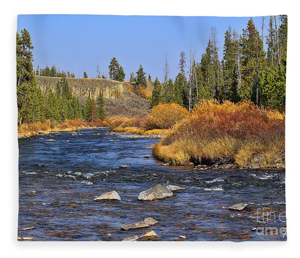 Fine Art Fleece Blanket featuring the photograph Yellowstone #2667 by Rosanna Life