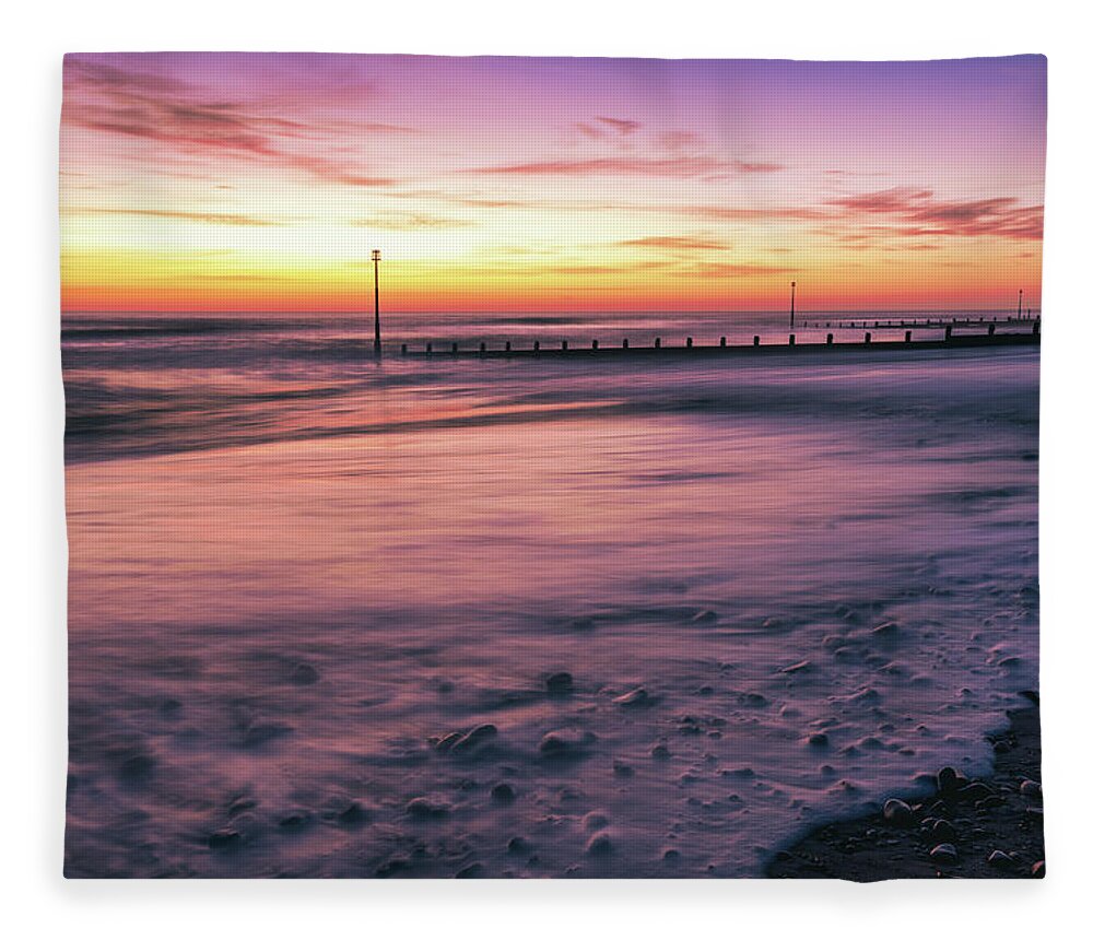 Yorkshire Seaside Town Fleece Blanket featuring the photograph Yorkshire Seaside town of Withernsea by Tim Hill