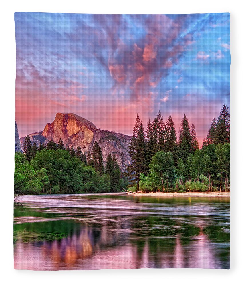 Half Dome Fleece Blanket featuring the photograph Yosemite Magic by Beth Sargent