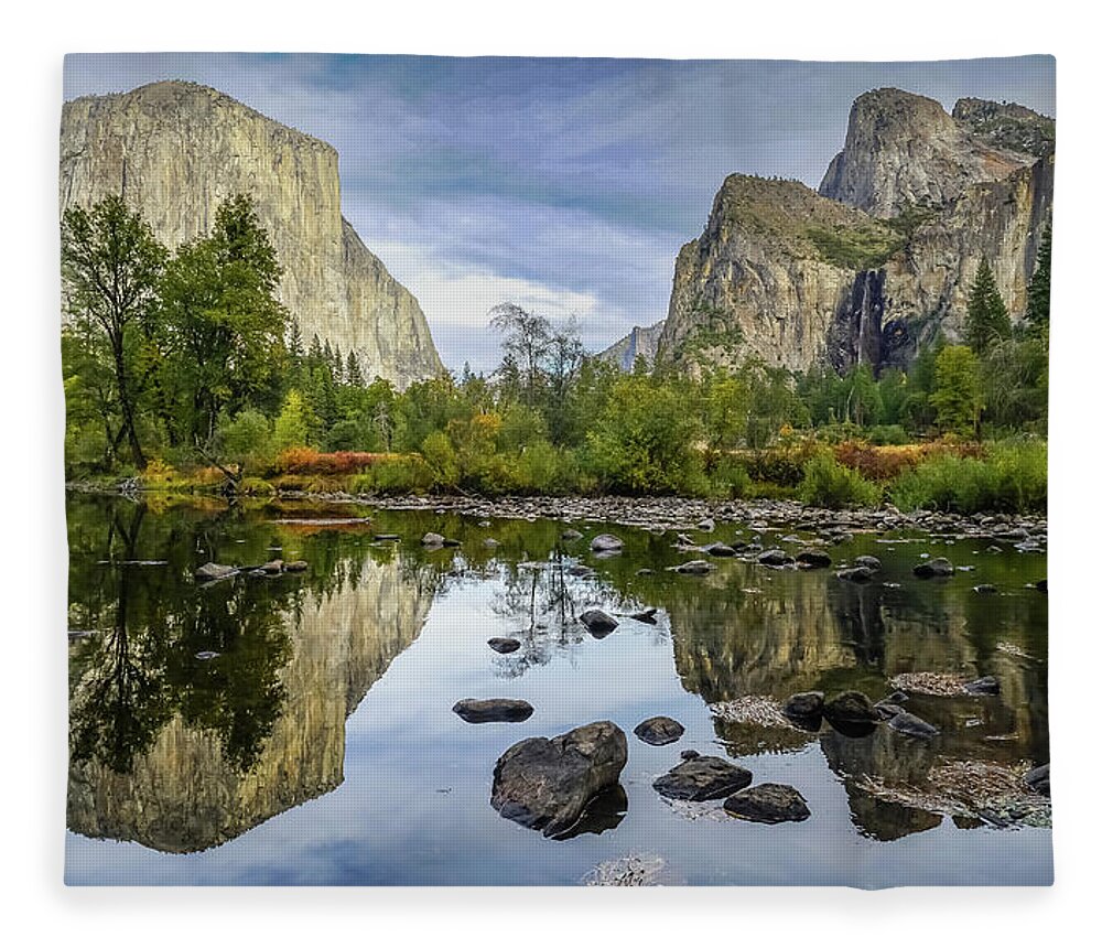 Yosemite National Park Fleece Blanket featuring the photograph Yosemite Valley View by Brett Harvey