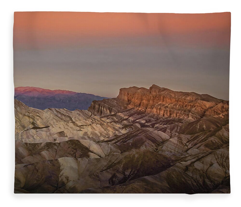 Death Valley Sunrise Fleece Blanket featuring the photograph Zabriskie Sunrise by Rebecca Herranen