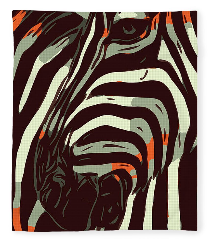 Zebras Fleece Blanket featuring the digital art Zebras by Susan Maxwell Schmidt