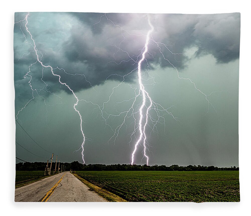 Lightning Fleece Blanket featuring the photograph Zeus Lane by Marcus Hustedde