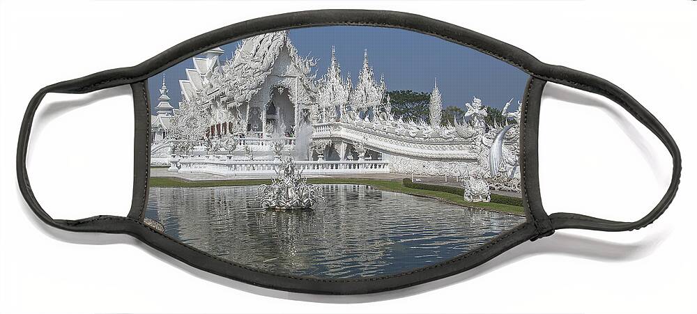 Scenic Face Mask featuring the photograph Wat Rong Khun Ubosot DTHCR0001 by Gerry Gantt
