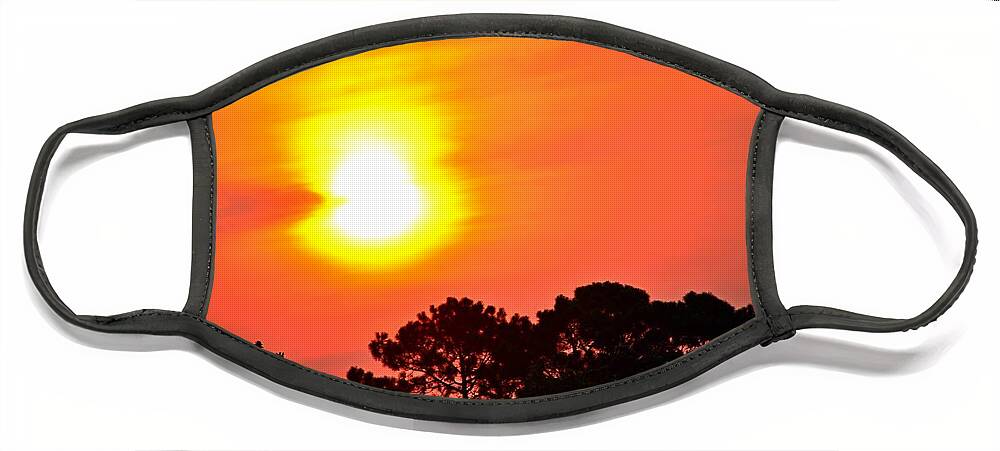 20120701 Face Mask featuring the photograph 0601 Sunrise over Silhouette Trees by Jeff at JSJ Photography