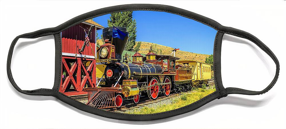 V &t Face Mask featuring the photograph Virginia and Truckee Gold Rush Train 22 #1 by LeeAnn McLaneGoetz McLaneGoetzStudioLLCcom