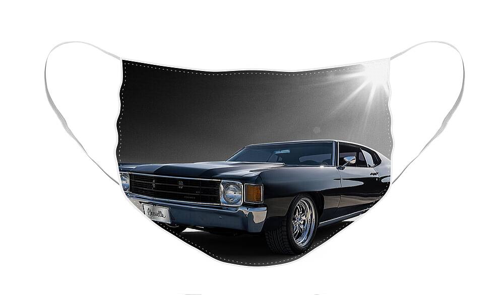 Chevelle Face Mask featuring the digital art '72 Chevelle by Douglas Pittman