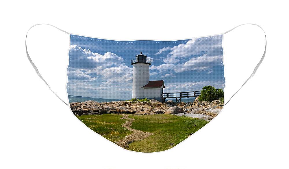 Annisquam Lighthouse Face Mask featuring the photograph Annisquam Lighthouse #1 by Liz Mackney