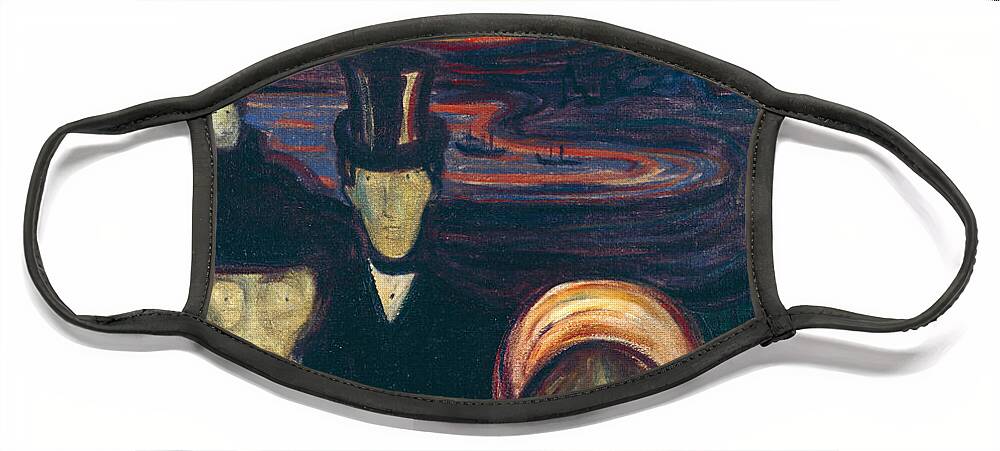 Edvard Munch Face Mask featuring the painting Anxiety #1 by Edvard Munch
