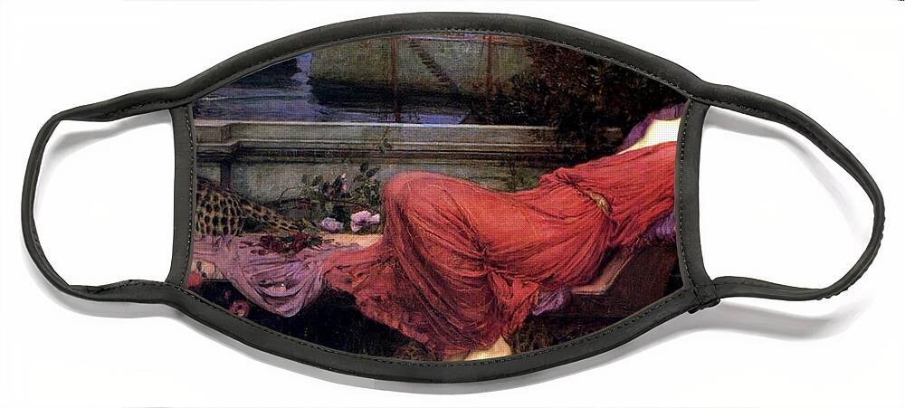 Ariadne Face Mask featuring the painting Ariadne #1 by John William Waterhouse