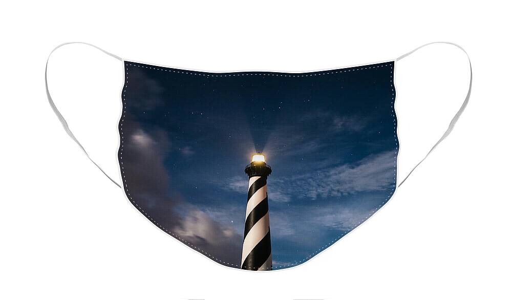 Cape Hatteras Face Mask featuring the photograph By the light of the moon #1 by Stacy Abbott