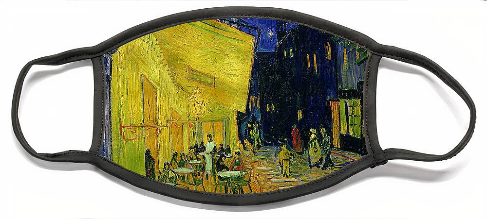 Cafe Terrace Face Mask featuring the painting Cafe Terrace Arles by Vincent van Gogh