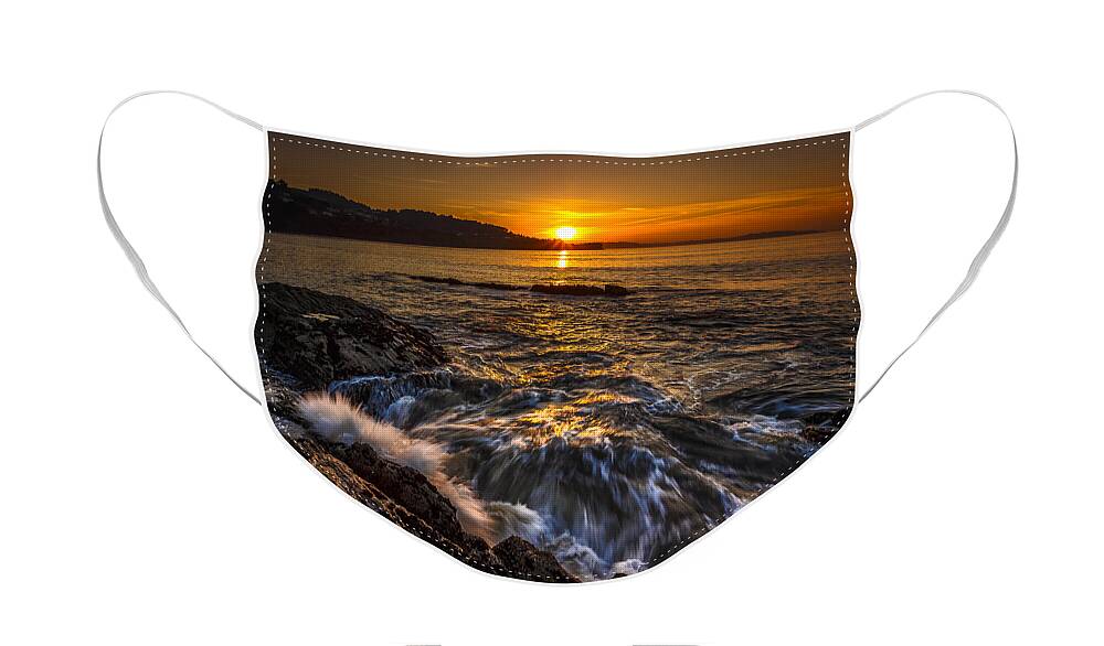Ares Face Mask featuring the photograph Chamoso Point in Ares Estuary Galicia Spain #1 by Pablo Avanzini