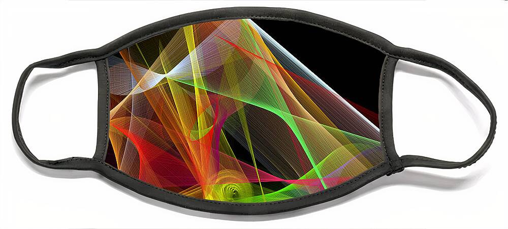 Abstract Art Face Mask featuring the digital art Color Symphony by Rafael Salazar