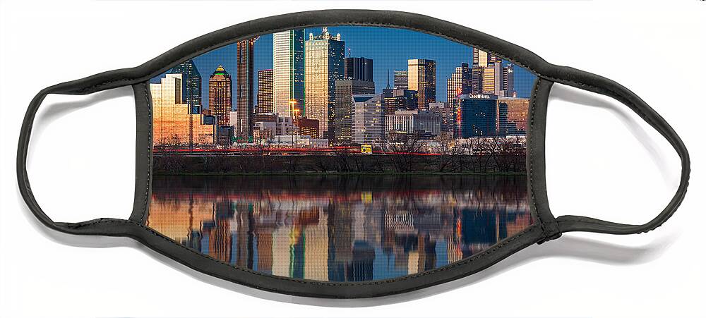 Downtown Face Mask featuring the photograph Dallas skyline #2 by Mihai Andritoiu