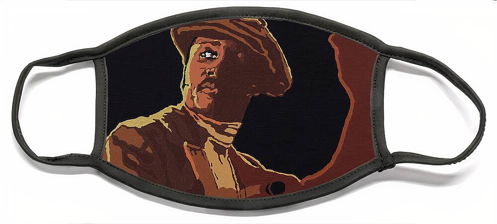 Donny Hathaway Face Mask featuring the painting Donny Hathaway #1 by Rachel Natalie Rawlins