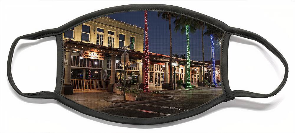 Chandler Face Mask featuring the photograph Downtown Chandler Arizona Boardwalk #1 by Dave Dilli