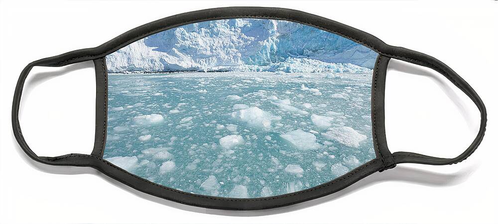00345962 Face Mask featuring the photograph Fortuna Glacier Descending by Yva Momatiuk John Eastcott
