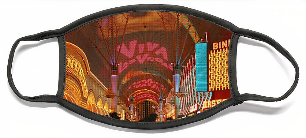 Photography Face Mask featuring the photograph Fremont Street Experience Las Vegas Nv #1 by Panoramic Images