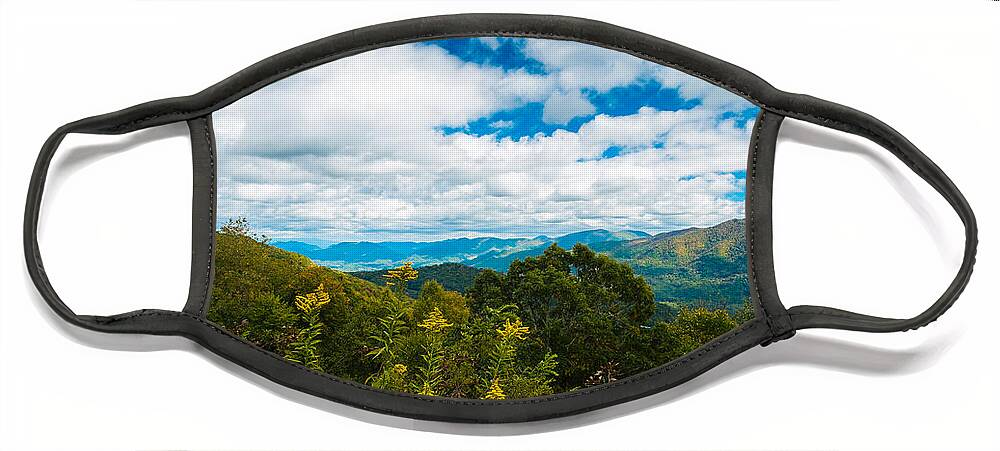 Blue Ridge Parkway Face Mask featuring the photograph Great Smoky Mountains #1 by Raul Rodriguez