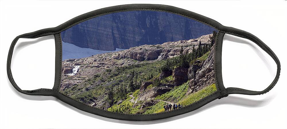 Glacier National Park Face Mask featuring the photograph Hiking In Glacier National Park #1 by Mark Newman