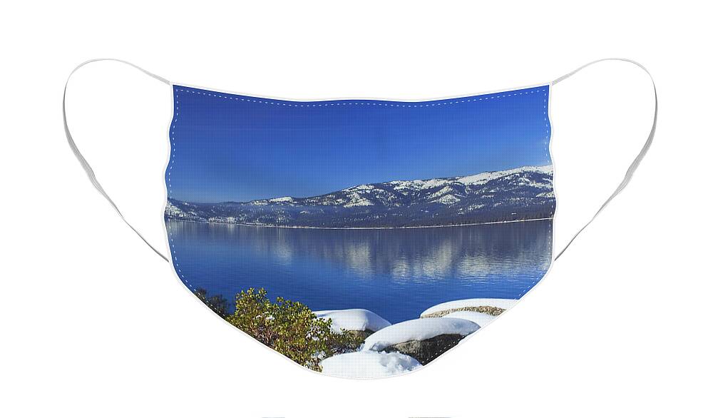 Landscape Face Mask featuring the photograph Lake Tahoe Winter #1 by Kim Hojnacki