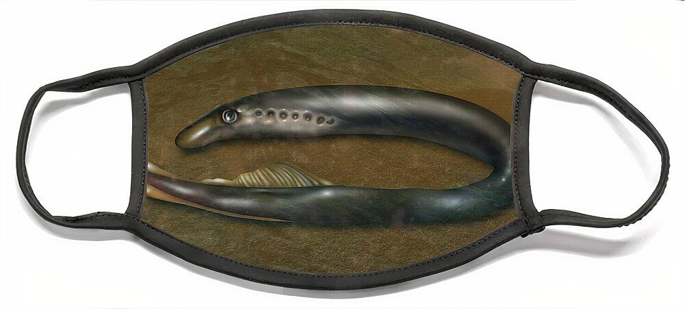 Nature Face Mask featuring the photograph Lamprey Eel, Illustration by Gwen Shockey