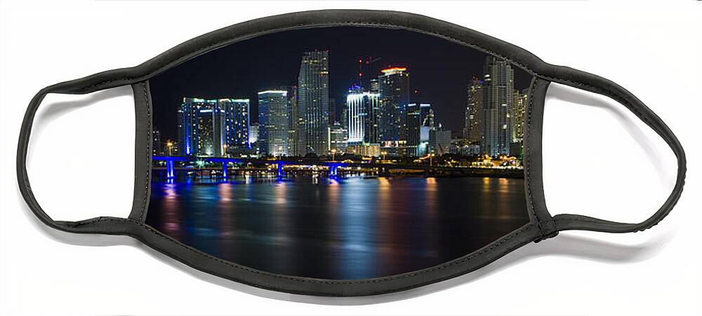 Architecture Face Mask featuring the photograph Miami Downtown Skyline by Raul Rodriguez
