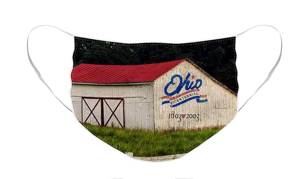 State Of Ohio Face Mask featuring the photograph Ohio Bicentennial Barn by Flees Photos