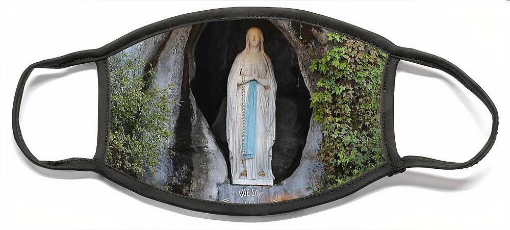 Lourdes Face Mask featuring the photograph Our Lady of Lourdes Grotto by Carol Groenen