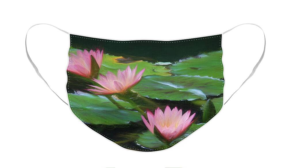 Flower Artwork Face Mask featuring the photograph Painted Lilies by Mary Buck