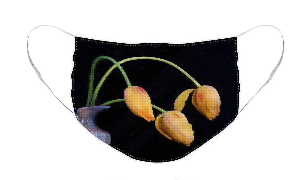 Flower Artwork Face Mask featuring the photograph Painted Tulips by Mary Buck