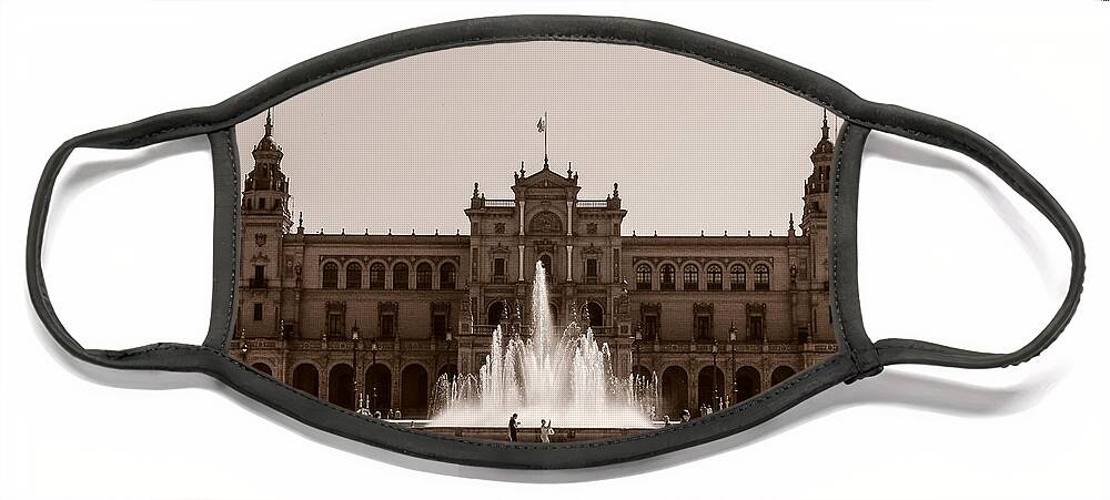 Seville Face Mask featuring the photograph Plaza de Espana by AM FineArtPrints