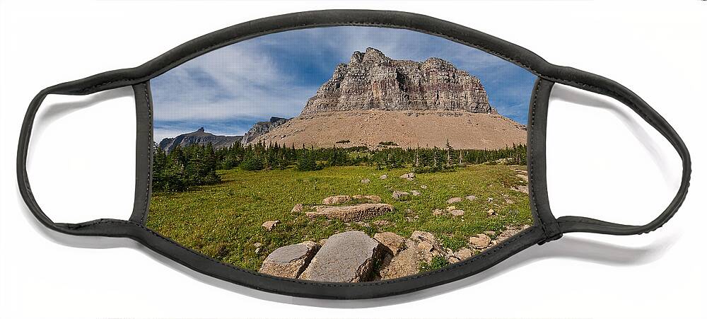 Alpine Face Mask featuring the photograph Pollock Mountain from Logan Pass by Jeff Goulden