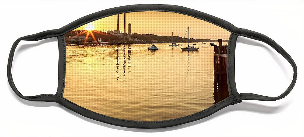 Long Island Face Mask featuring the photograph Port Jefferson #1 by Mihai Andritoiu
