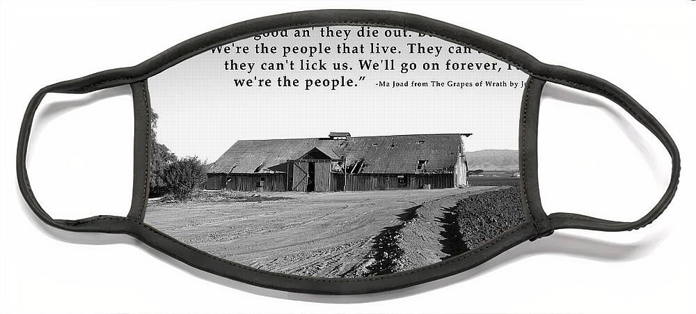 Rang Diverse Medalje Remnants Of The Grapes Of Wrath John Steinbeck Quote Face Mask by Barbara  Snyder - Pixels
