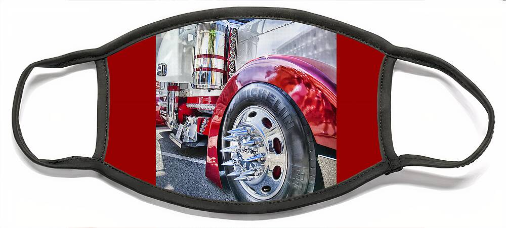 Peterbilt Face Mask featuring the photograph Sinister Semi by Theresa Tahara