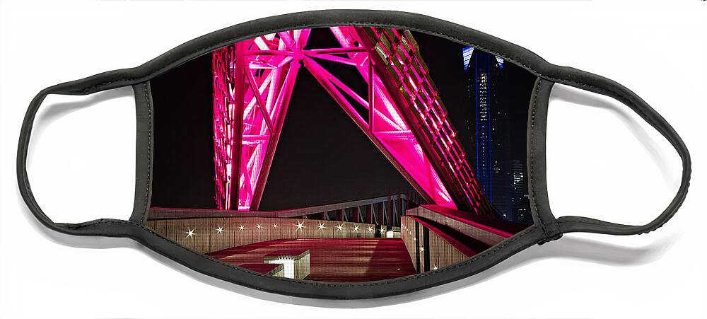 I-40 Face Mask featuring the photograph Skydance Walkway #1 by Lana Trussell