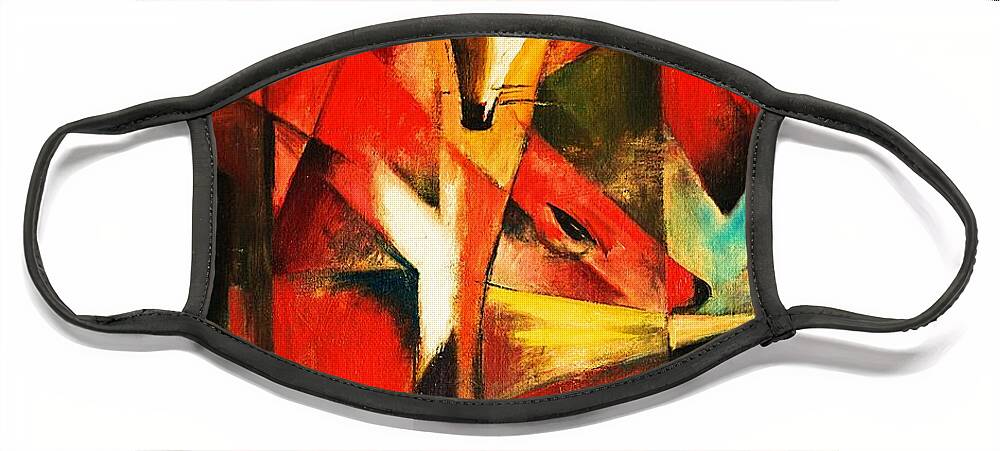Franz Marc Face Mask featuring the painting The Foxes by Franz Marc