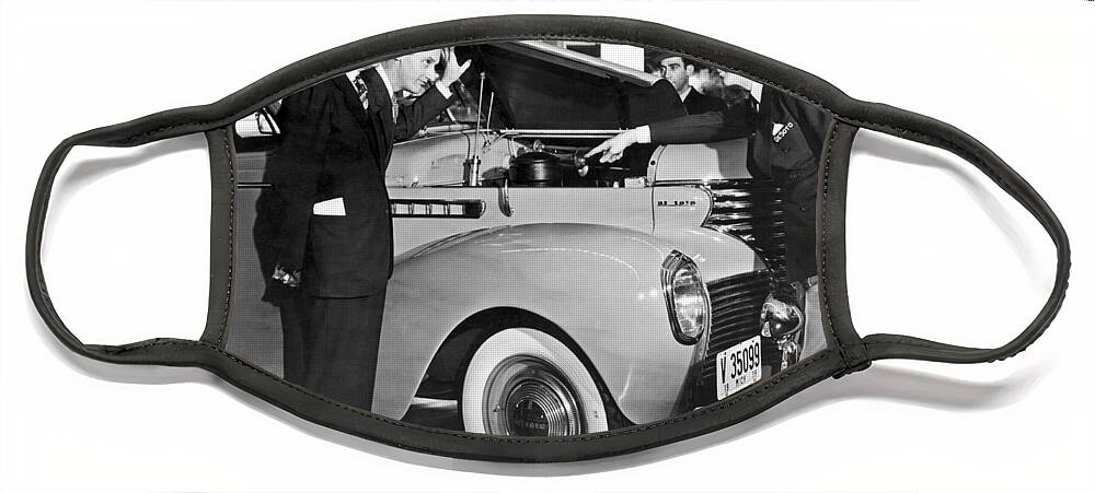 1035-161 Face Mask featuring the photograph The Talking De Soto by Underwood Archives
