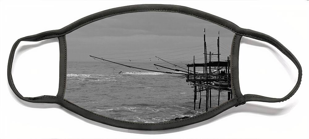 Italy Face Mask featuring the photograph Trabocco on the coast of Italy by AM FineArtPrints