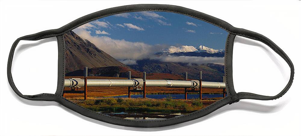 Alaska Industry Face Mask featuring the photograph Trans-alaska Pipeline #1 by Thomas And Pat Leeson