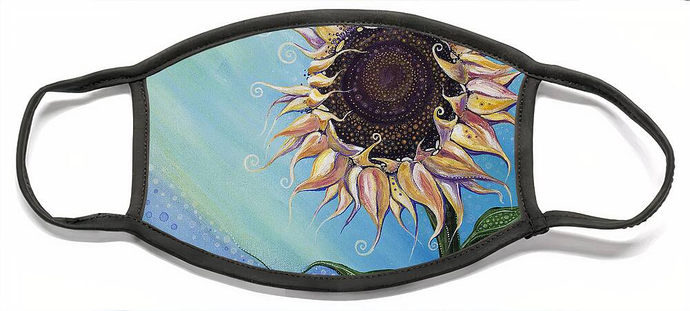 Floral Face Mask featuring the painting You Are My Sunshine by Tanielle Childers