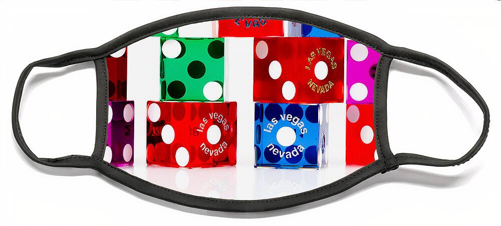 Las Vegas Face Mask featuring the photograph Colorful Dice by Raul Rodriguez